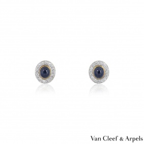 Van Cleef & Arples Yellow Gold Sapphire & Diamond Clip Earrings